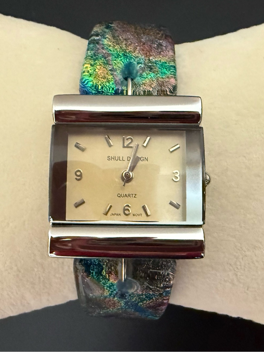 Artist Linda Shull Handmade Dichroic Glass Artist Watch Japanese Movement